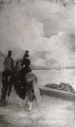 Two figures on the horseback, Edgar Degas